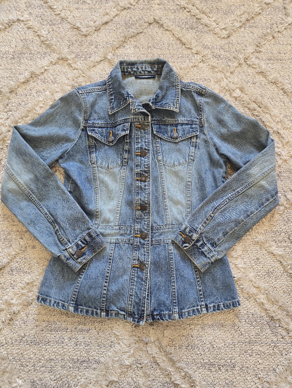 Aeropostale Women's Medium Blue Denim Jacket Button Up Vintage 2000's Y2K